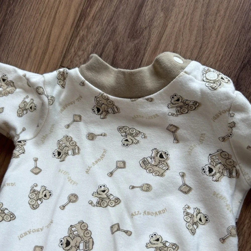 Vintage‎ Y2K Baby Elmo Sesame Street Long Sleeve One Piece 3-6 Mo Bodysuit